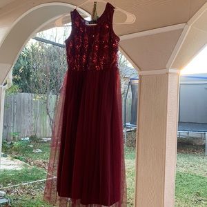 Burgundy dressy dress